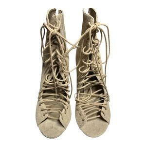 Kendall & Kylie Beige Lace-Up Boots